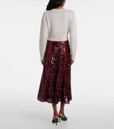 Erdem Embellished cropped alpaca-blend cardigan | Thumbnail 3 Erdem Embellished cropped alpaca-blend cardigan | Thumbnail 3