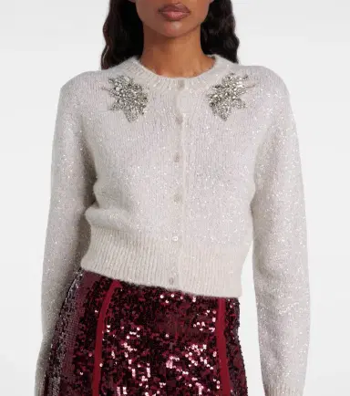Erdem Embellished cropped alpaca-blend cardigan | Thumbnail 5 Erdem Embellished cropped alpaca-blend cardigan | Thumbnail 5