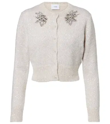 Erdem Embellished cropped alpaca-blend cardigan | Thumbnail 1 Erdem Embellished cropped alpaca-blend cardigan | Thumbnail 1