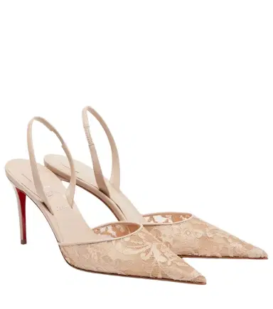 Christian Louboutin Lace slingback pumps | Thumbnail 1 Christian Louboutin Lace slingback pumps | Thumbnail 1