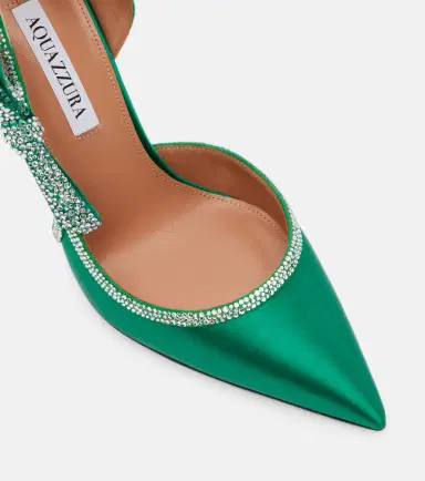 Aquazzura Soave Crystal 105 bow-detail satin pumps | Thumbnail 3 Aquazzura Soave Crystal 105 bow-detail satin pumps | Thumbnail 3