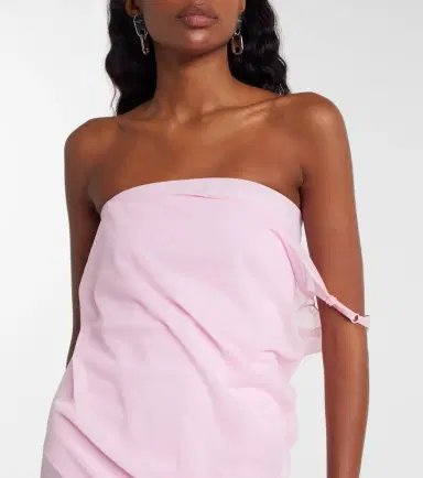 Courreges Courrèges Draped sheer jersey crêpe midi dress | Thumbnail 2 Courreges Courrèges Draped sheer jersey crêpe midi dress | Thumbnail 2