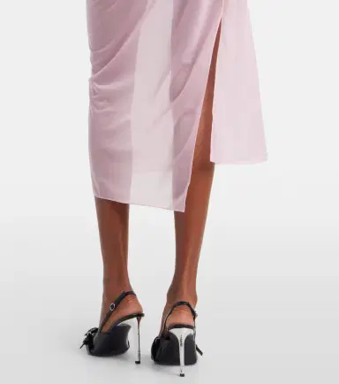 Courreges Courrèges Draped sheer jersey crêpe midi dress | Thumbnail 4 Courreges Courrèges Draped sheer jersey crêpe midi dress | Thumbnail 4