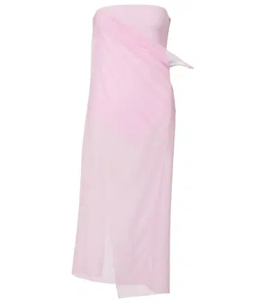 Courreges Courrèges Draped sheer jersey crêpe midi dress | Thumbnail 1 Courreges Courrèges Draped sheer jersey crêpe midi dress | Thumbnail 1