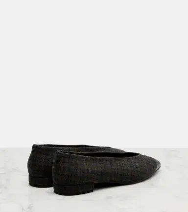 Loro Piana Rebecca leather-trimmed tweed ballet flats | Thumbnail 3 Loro Piana Rebecca leather-trimmed tweed ballet flats | Thumbnail 3