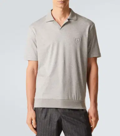 Giorgio Armani Cotton jersey polo shirt | Thumbnail 4 Giorgio Armani Cotton jersey polo shirt | Thumbnail 4