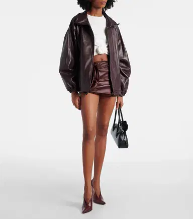 Magda Butrym Oversized leather bomber jacket | Thumbnail 4 Magda Butrym Oversized leather bomber jacket | Thumbnail 4