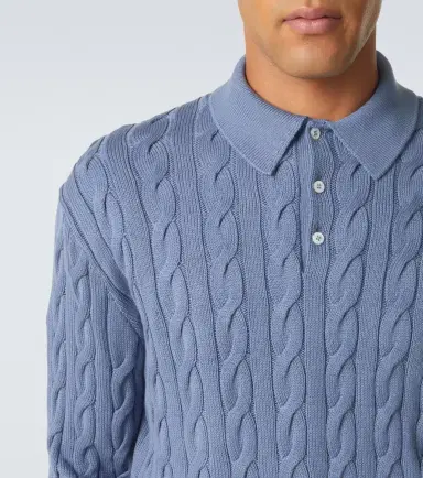 Ralph Lauren Purple Label Cable-knit cotton and silk polo sweater | Thumbnail 3 Ralph Lauren Purple Label Cable-knit cotton and silk polo sweater | Thumbnail 3