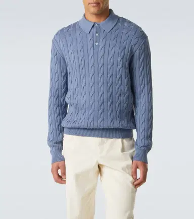 Ralph Lauren Purple Label Cable-knit cotton and silk polo sweater | Thumbnail 5 Ralph Lauren Purple Label Cable-knit cotton and silk polo sweater | Thumbnail 5