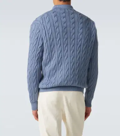 Ralph Lauren Purple Label Cable-knit cotton and silk polo sweater | Thumbnail 6 Ralph Lauren Purple Label Cable-knit cotton and silk polo sweater | Thumbnail 6
