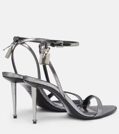 Tom Ford Padlock 85 metallic sandals | Thumbnail 2 Tom Ford Padlock 85 metallic sandals | Thumbnail 2
