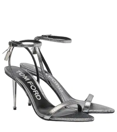 Tom Ford Padlock 85 metallic sandals | Thumbnail 1 Tom Ford Padlock 85 metallic sandals | Thumbnail 1