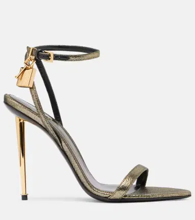 Tom Ford Padlock 105 metallic sandals | Thumbnail 3 Tom Ford Padlock 105 metallic sandals | Thumbnail 3