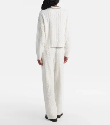 Brunello Cucinelli Logo cable-knit cashmere polo sweater | Thumbnail 5 Brunello Cucinelli Logo cable-knit cashmere polo sweater | Thumbnail 5
