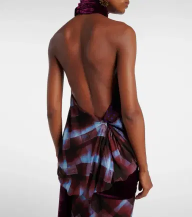 Dries Van Noten Checked scarf-detail halterneck top | Thumbnail 3 Dries Van Noten Checked scarf-detail halterneck top | Thumbnail 3