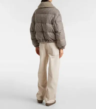 Brunello Cucinelli Wool-blend down jacket | Thumbnail 3 Brunello Cucinelli Wool-blend down jacket | Thumbnail 3