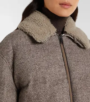 Brunello Cucinelli Wool-blend down jacket | Thumbnail 4 Brunello Cucinelli Wool-blend down jacket | Thumbnail 4