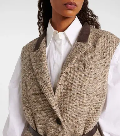 Brunello Cucinelli Belted wool and silk-blend vest | Thumbnail 5 Brunello Cucinelli Belted wool and silk-blend vest | Thumbnail 5