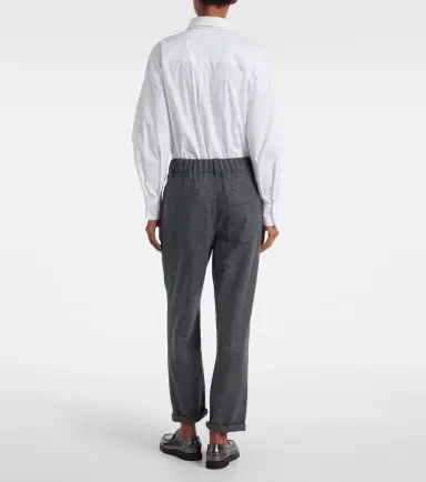 Brunello Cucinelli Cropped wool and cashmere straight pants | Thumbnail 3 Brunello Cucinelli Cropped wool and cashmere straight pants | Thumbnail 3