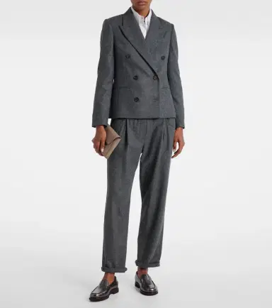 Brunello Cucinelli Cropped wool and cashmere straight pants | Thumbnail 6 Brunello Cucinelli Cropped wool and cashmere straight pants | Thumbnail 6