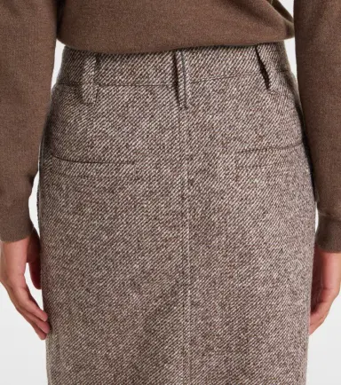 Brunello Cucinelli Wool and silk-blend midi skirt | Thumbnail 4 Brunello Cucinelli Wool and silk-blend midi skirt | Thumbnail 4