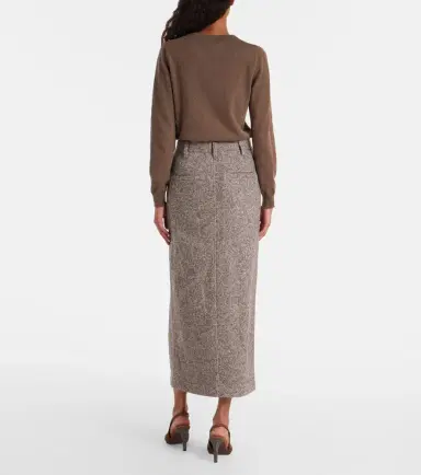 Brunello Cucinelli Wool and silk-blend midi skirt | Thumbnail 6 Brunello Cucinelli Wool and silk-blend midi skirt | Thumbnail 6