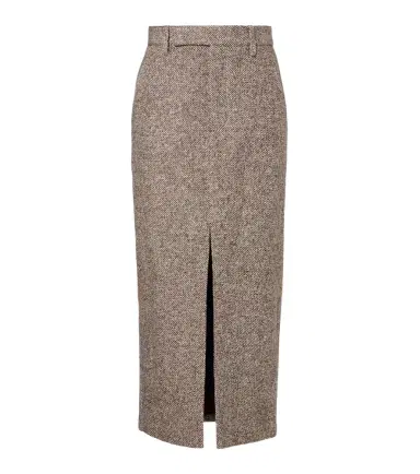 Brunello Cucinelli Wool and silk-blend midi skirt | Thumbnail 1 Brunello Cucinelli Wool and silk-blend midi skirt | Thumbnail 1