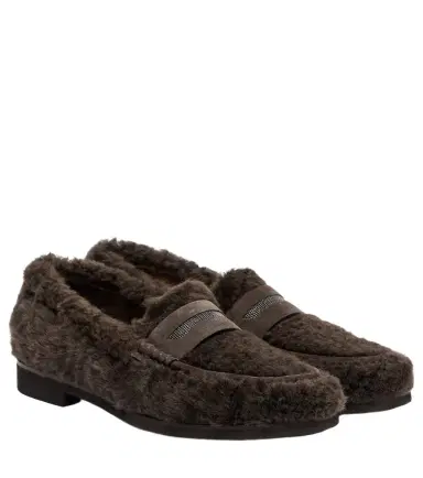Brunello Cucinelli Monili shearling loafers | Thumbnail 1 Brunello Cucinelli Monili shearling loafers | Thumbnail 1