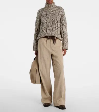 Brunello Cucinelli High-rise cotton corduroy wide-leg pants | Thumbnail 3 Brunello Cucinelli High-rise cotton corduroy wide-leg pants | Thumbnail 3
