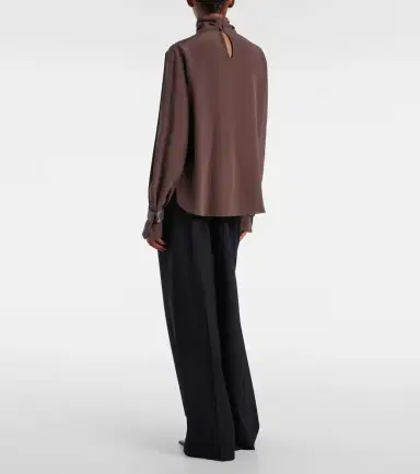 Brunello Cucinelli Monili turtleneck silk blouse | Thumbnail 2 Brunello Cucinelli Monili turtleneck silk blouse | Thumbnail 2