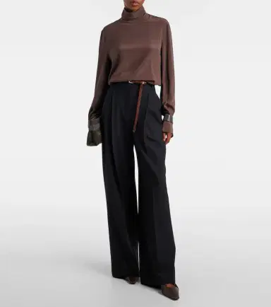 Brunello Cucinelli Monili turtleneck silk blouse | Thumbnail 3 Brunello Cucinelli Monili turtleneck silk blouse | Thumbnail 3