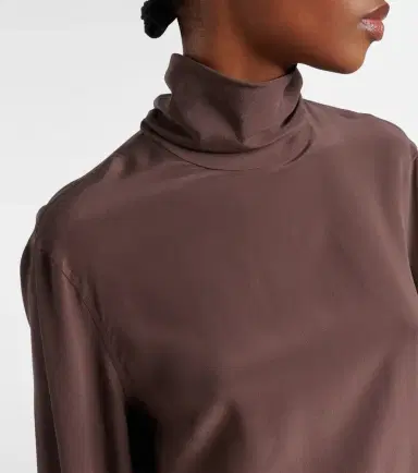 Brunello Cucinelli Monili turtleneck silk blouse | Thumbnail 6 Brunello Cucinelli Monili turtleneck silk blouse | Thumbnail 6