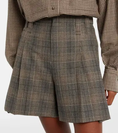 Brunello Cucinelli Checked virgin wool shorts | Thumbnail 3 Brunello Cucinelli Checked virgin wool shorts | Thumbnail 3