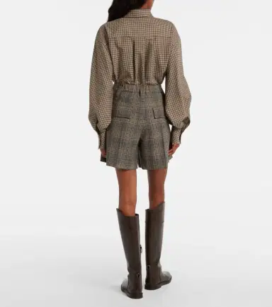 Brunello Cucinelli Checked virgin wool shorts | Thumbnail 4 Brunello Cucinelli Checked virgin wool shorts | Thumbnail 4