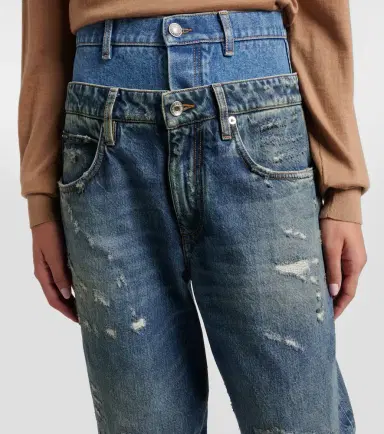 Dolce & Gabbana Distressed layered high-rise wide-leg jeans | Thumbnail 6 Dolce & Gabbana Distressed layered high-rise wide-leg jeans | Thumbnail 6
