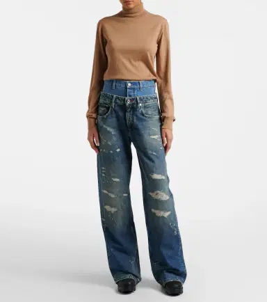 Dolce & Gabbana Distressed layered high-rise wide-leg jeans | Thumbnail 7 Dolce & Gabbana Distressed layered high-rise wide-leg jeans | Thumbnail 7
