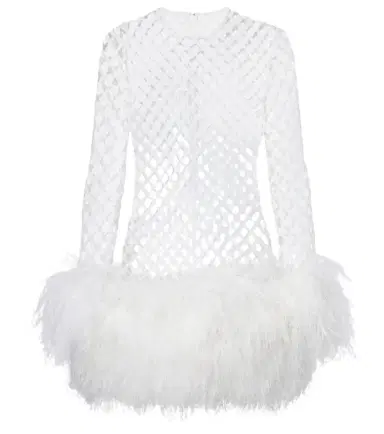 Dolce & Gabbana Feather-trimmed sequined minidress | Thumbnail 1 Dolce & Gabbana Feather-trimmed sequined minidress | Thumbnail 1