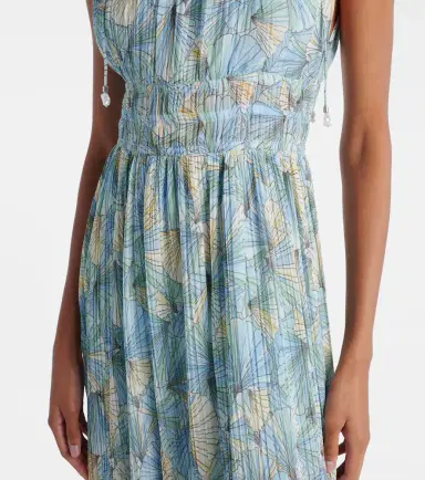 Veronica Beard Yardley floral pleated chiffon gown | Thumbnail 4 Veronica Beard Yardley floral pleated chiffon gown | Thumbnail 4