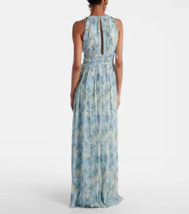 Veronica Beard Yardley floral pleated chiffon gown | Thumbnail 5 Veronica Beard Yardley floral pleated chiffon gown | Thumbnail 5