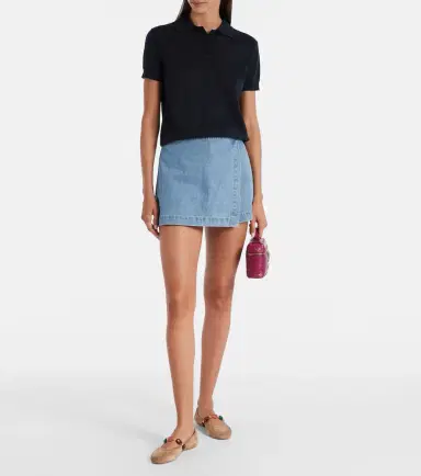 Veronica Beard Diaz denim skort | Thumbnail 3 Veronica Beard Diaz denim skort | Thumbnail 3