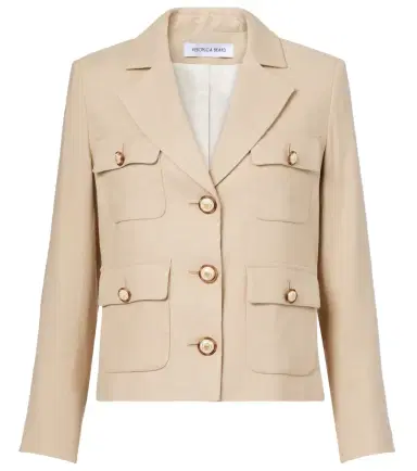 Veronica Beard Schuyler linen-blend blazer | Thumbnail 1 Veronica Beard Schuyler linen-blend blazer | Thumbnail 1