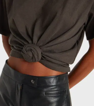 Magda Butrym Gathered cotton and silk T-shirt | Thumbnail 4 Magda Butrym Gathered cotton and silk T-shirt | Thumbnail 4