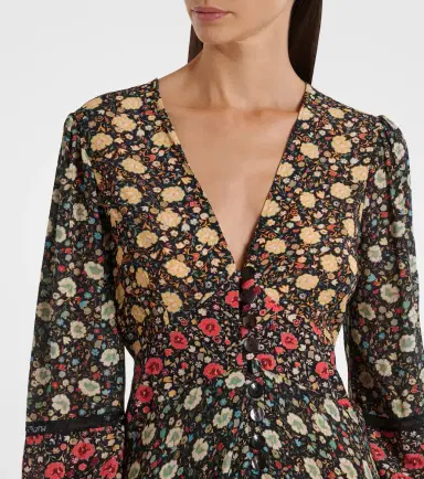 Rixo Raven printed crêpe de chine midi dress | Thumbnail 2 Rixo Raven printed crêpe de chine midi dress | Thumbnail 2