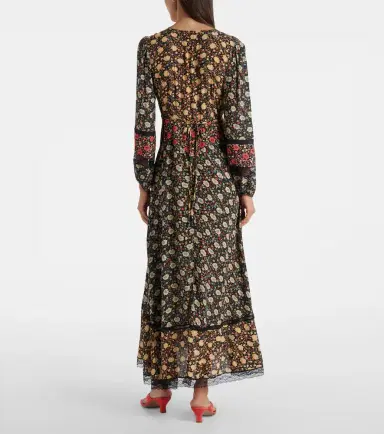 Rixo Raven printed crêpe de chine midi dress | Thumbnail 6 Rixo Raven printed crêpe de chine midi dress | Thumbnail 6