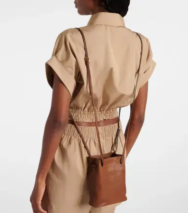 Miu Miu Logo leather crossbody bag | Thumbnail 6 Miu Miu Logo leather crossbody bag | Thumbnail 6