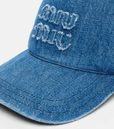 Miu Miu Logo denim baseball cap | Thumbnail 3 Miu Miu Logo denim baseball cap | Thumbnail 3