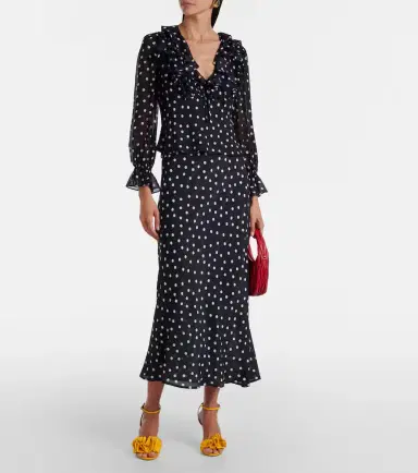 Rixo Ardith polka-dot silk midi skirt | Thumbnail 3 Rixo Ardith polka-dot silk midi skirt | Thumbnail 3