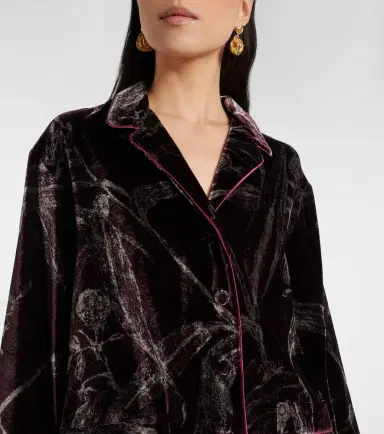 La DoubleJ Floral satin pajama shirt | Thumbnail 4 La DoubleJ Floral satin pajama shirt | Thumbnail 4