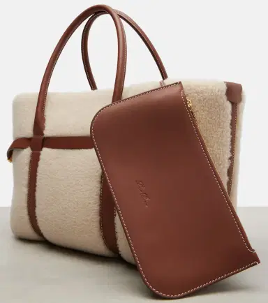 Loro Piana Ghiera Small shearling-trimmed tote bag | Thumbnail 2 Loro Piana Ghiera Small shearling-trimmed tote bag | Thumbnail 2