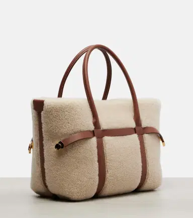 Loro Piana Ghiera Small shearling-trimmed tote bag | Thumbnail 4 Loro Piana Ghiera Small shearling-trimmed tote bag | Thumbnail 4
